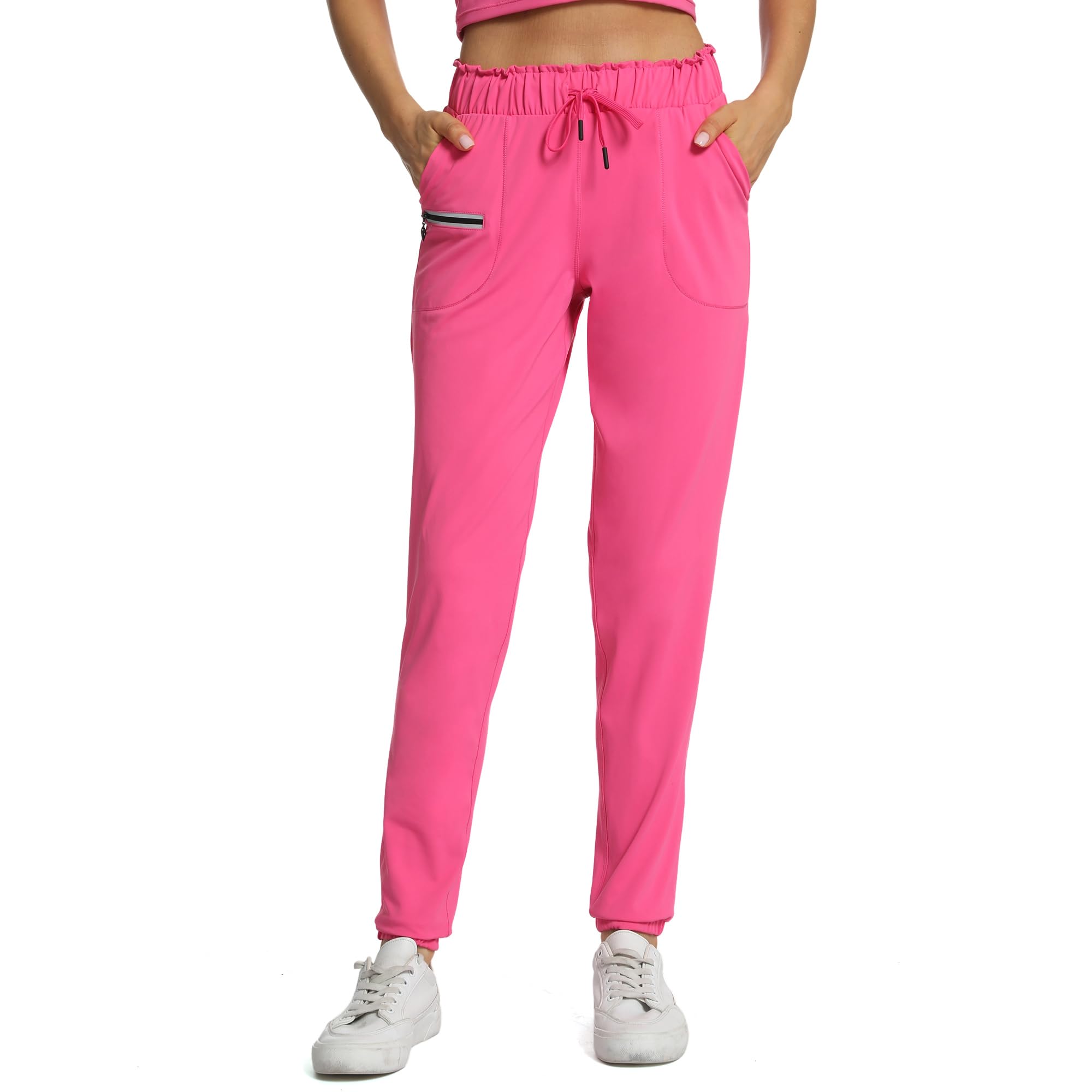 Joggers for Women with Pockets Elastic Waist Workout Sport Gym Pants