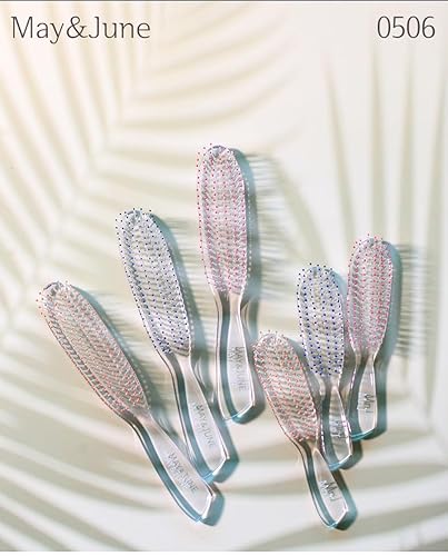 Miniatura 2 de MAY&JUNE Cepillo de masaje de cuero cabelludo de cristal, cepillo de ventilación pequeño, cepillo profesional para el cabello, paquete de 1