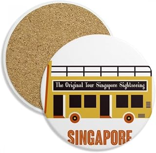 Singapore Sightseeing Shuttle Bus Coaster Cup Mug Tabletop Protection Absorbent Stone
