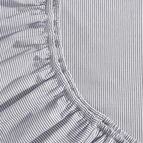 Image of Tommy Hilfiger - Full Size Sheets Set, Crisp & Tailored Cooling Sheets w /a Naturally Smooth Cotton Percale Lightweight Feel - Bed Sheets w /Matching Pillowcases & Fitted Sheet (Ithaca Stripe Blue)