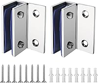 Vista 12 de Alise 2 soportes de vidrio para estantes, abrazaderas de vidrio ajustables para ducha, soporte de abrazadera resistente, soportes de acero Negro