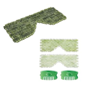 Jade Eye Mask - Resin Scalp Comb 4 Pcs Set