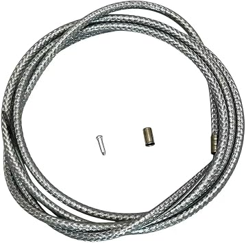 Bike Cycling Bicycle Brake Cable Wire 172cm 68" Braided Silver Stainless Steel Inner Cable with End Caps & Ferrules, Fits MTB, Road, BMX Bikes