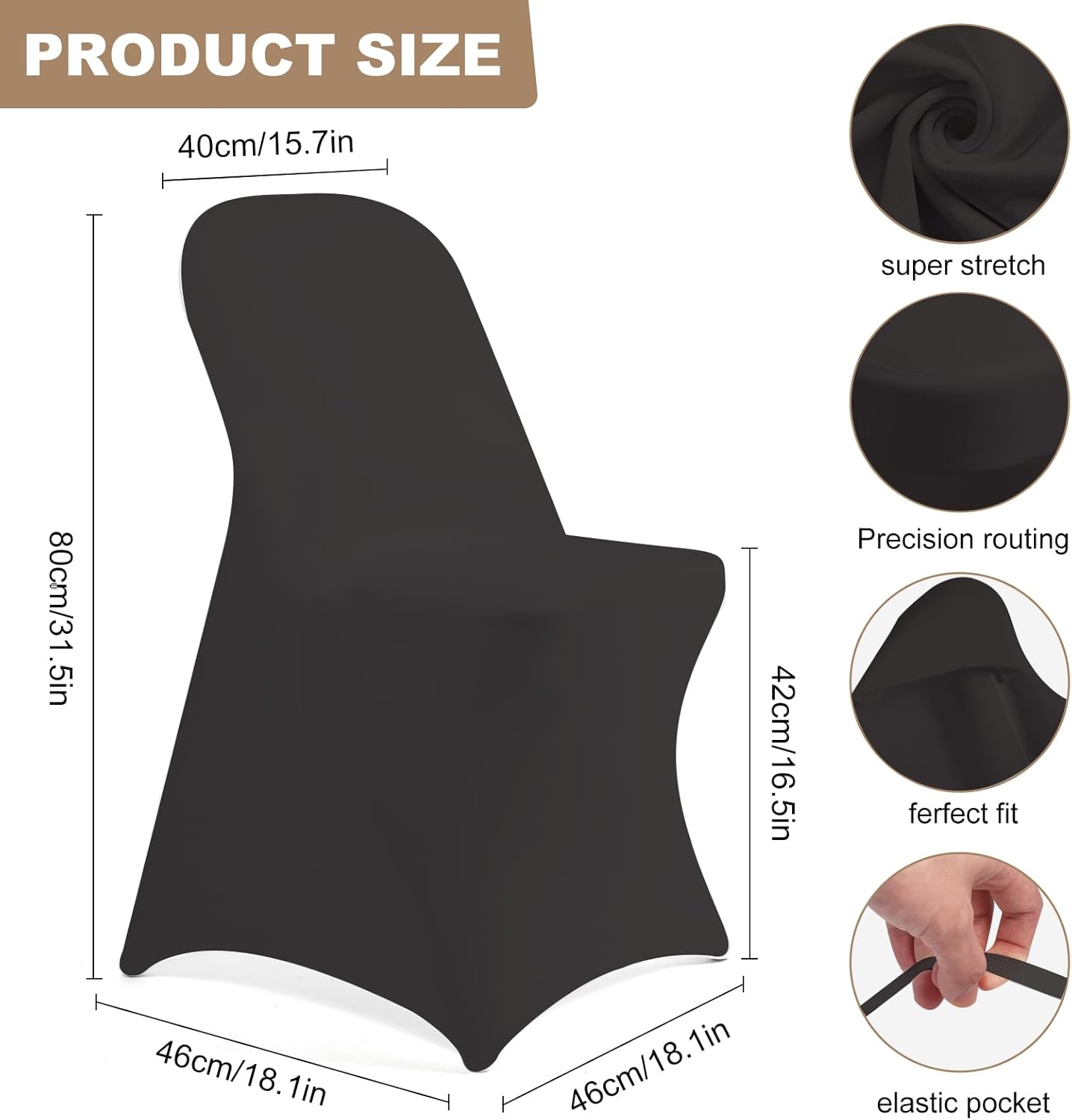 30 PCS Stretch Spandex Chair Covers for Party, Washable Reusable Dining Universal Fitted Removable Chair Cover for Wedding, Holidays, Banquet, Hotel, Celebration