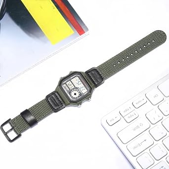 WRISTARMOR Premium Nylon strap Replacement for gshock band Compatible with Casio SGW-300H/AE-1200 /AE-1000W /AEQ-110W / MRW-200H wrist band