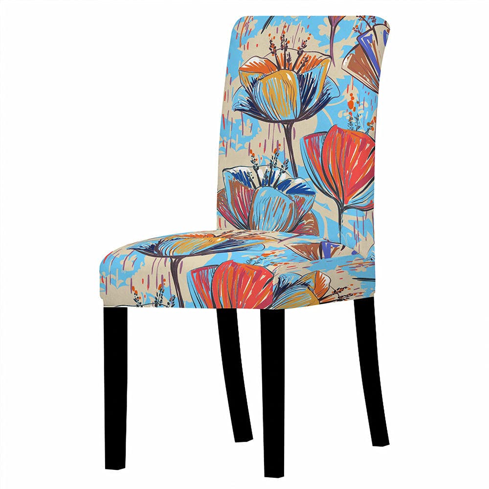 Stoelhoezen Pauw Blauw, Kroon Eetkamerstoelen Covers Set van 2, Stretch Spandex Met Elastische Band Stoel, Verwijderbare Wasbare Stoelhoes, Stoel Beschermende Covers Eetkamer