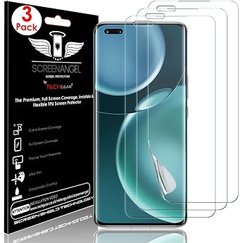 TECHGEAR [Pack of 3 Screen Protectors for Honor Magic 4 Pro 5G [Screen Angel] [Full Screen Coverage] Reinforced TPU Screen Protector Film with Total Screen Coverage Including Curved Area