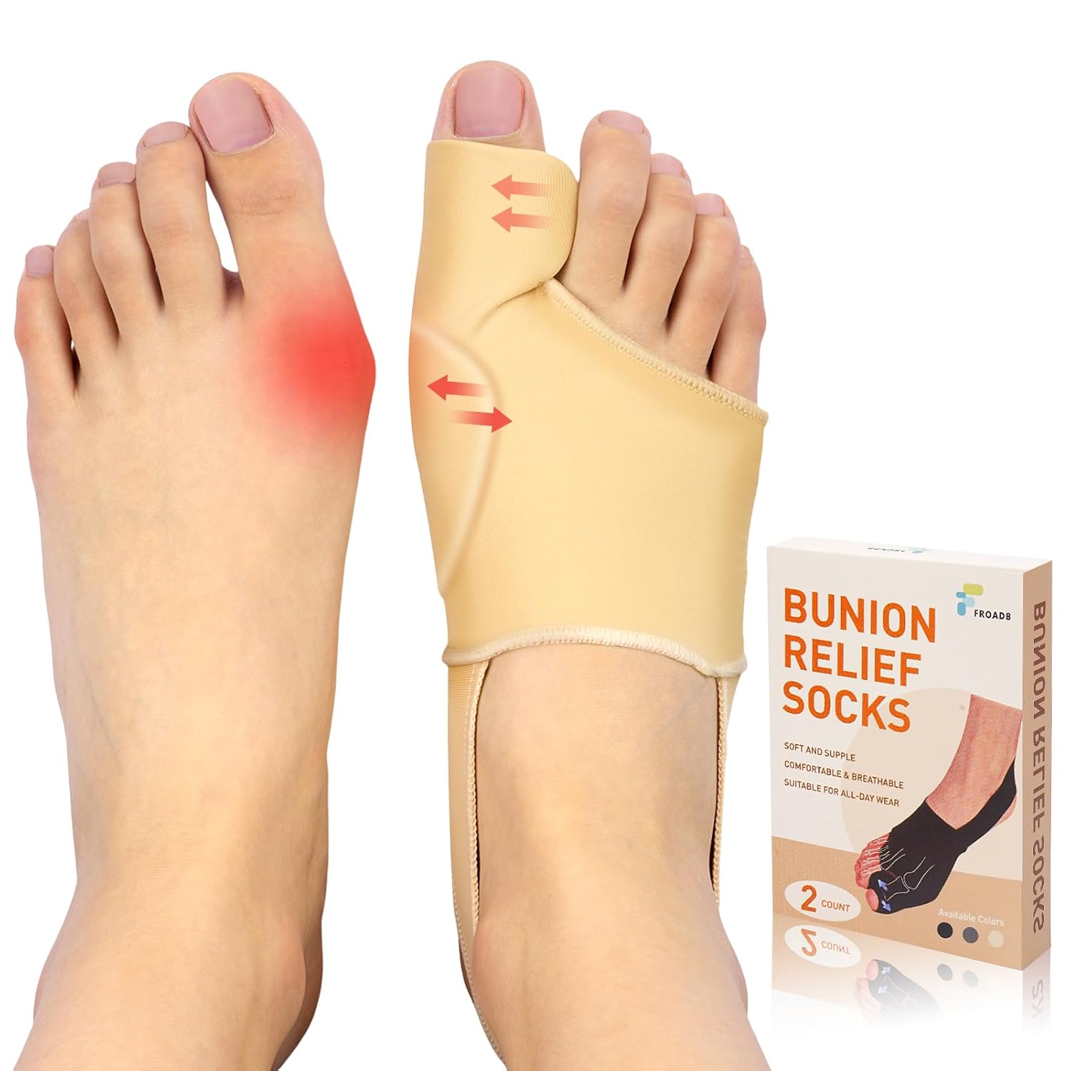 2PCS Bunion Corrector for Women & Men Big Toe, Bunion Relief Toe Straightener Bunion Splint Anti-Slip Heel Strap Comfortable Breathable for Day and Night Wear Gray XL