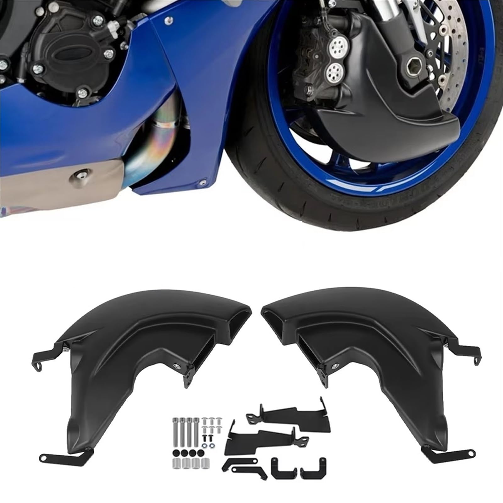 Compatible con cubierta de conducto de refrigeración R1. | Cubierta aerodinámica, ajuste 2020-2024(Carbon Fiber Look)