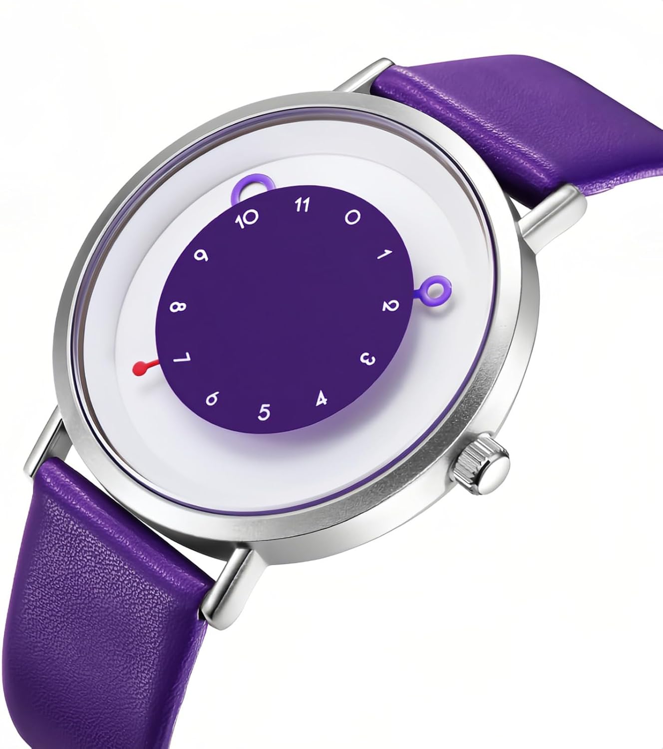 Gosasa Minimalist Casual Unisex Quartz Watch – Unique Hands Design, Fashion Sports Waterproof Wristwatch for Men & Women with Leather Band