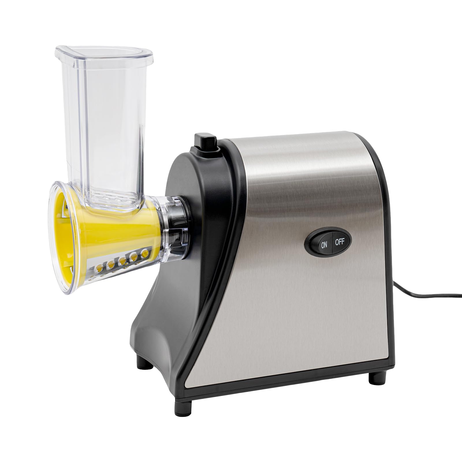 Cortador eléctrico de verduras 1000 W 5 en 1, rallador de cocina con 5 conos intercambiables y cuchillas de acero inoxidable, rallador de verduras para rallado fino/grueso, corte fino y grueso, para