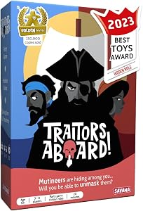 Traitors Aboard Game - Award Winning Secret Identity Party Game - Fun, Strategy, Bluffing and Betrayal | Easy to Learn, 15-Minute Round | Popular Games for 3-8 Players - Ages 10+ | Family Card Game