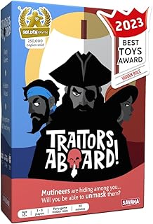 SAVANA Traitors Aboard - Award Winning Secret Identity Party Game - Fun, Bluffing and Betrayal | Easy to Learn, 15-Minute Round | Popular Games for 3-8 Players - Ages 10+