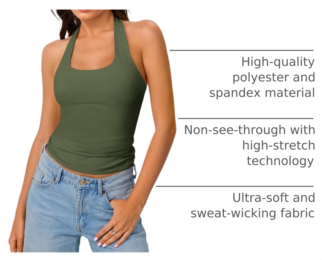 Trendy Queen Halter Tops for Women 2026 Summer Going Out Crop Cute Y2k Tops image 4
