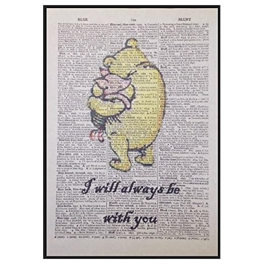 Nalle Puh citat tryck vintage ordbok sida bild väggkonst smågris kärlek