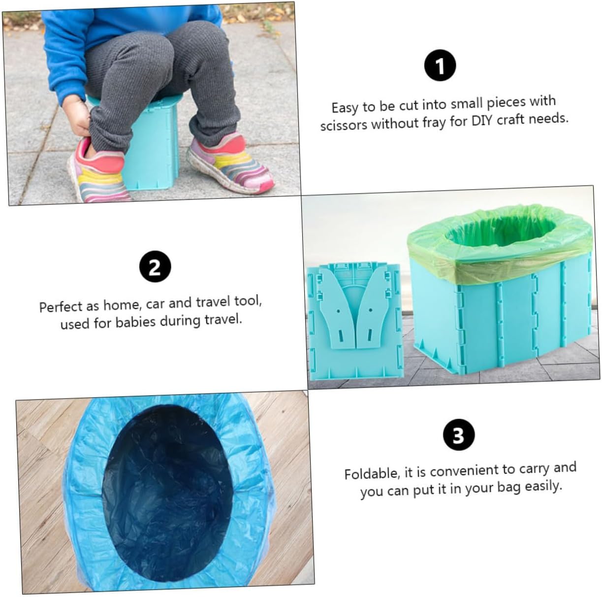 BESTonZON Foldable Portable Potty Travel Toilet for Toddlers Compact and Convenient for Car Use Durable Materials for Easy Carrying for Outdoor Adventures