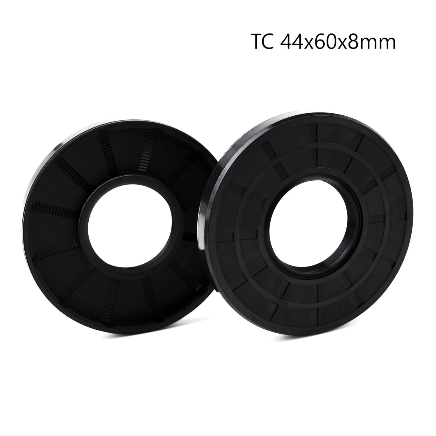 XiKe Oil Shaft Seal, Lip Seals, TC 44x60x8mm Nitrile Rubber Cover Double Lip with Spring, Oil Seals for Bearing Shafts,Rotating Shafts,etc., Black Pack of 2