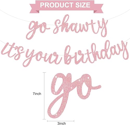 Miniatura 91 de BEISHIDA Cartel Purple Go Shawty It's Your Birthday - No DIY - Cartel de feliz cumpleaños con purpurina con temática de hip hop, pre-encordado