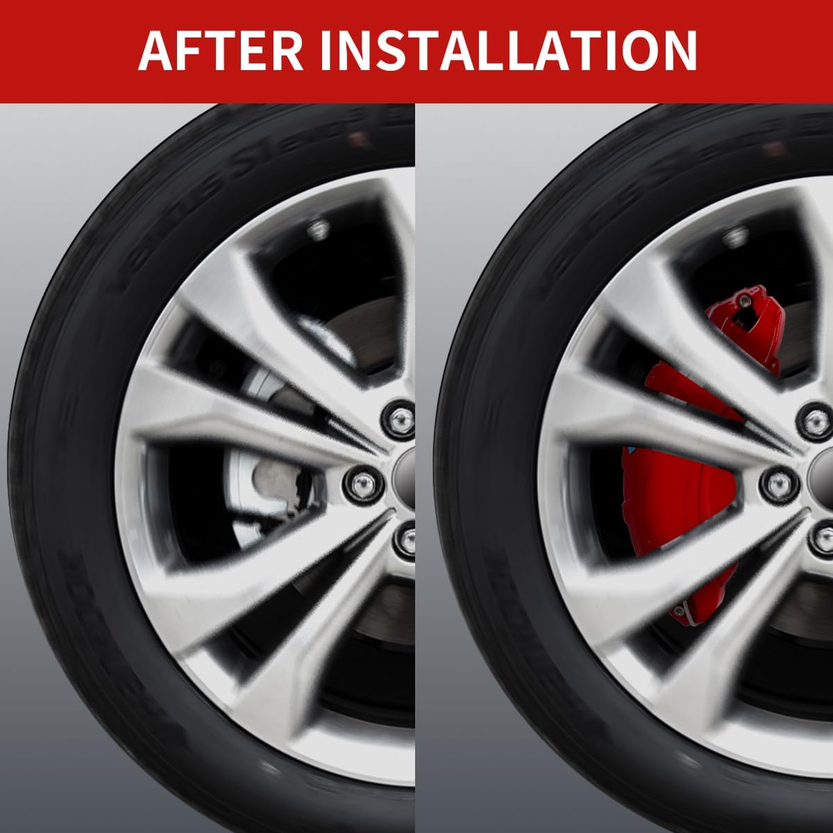 Caliper Covers Brake Compatible for Toyota Sienna Granvia 18 19 20 in Wheel Hub fit for Front and Rear Car Caliper Cover Accessories 2021 2022 2023 2024 2025 Set of 4 Red