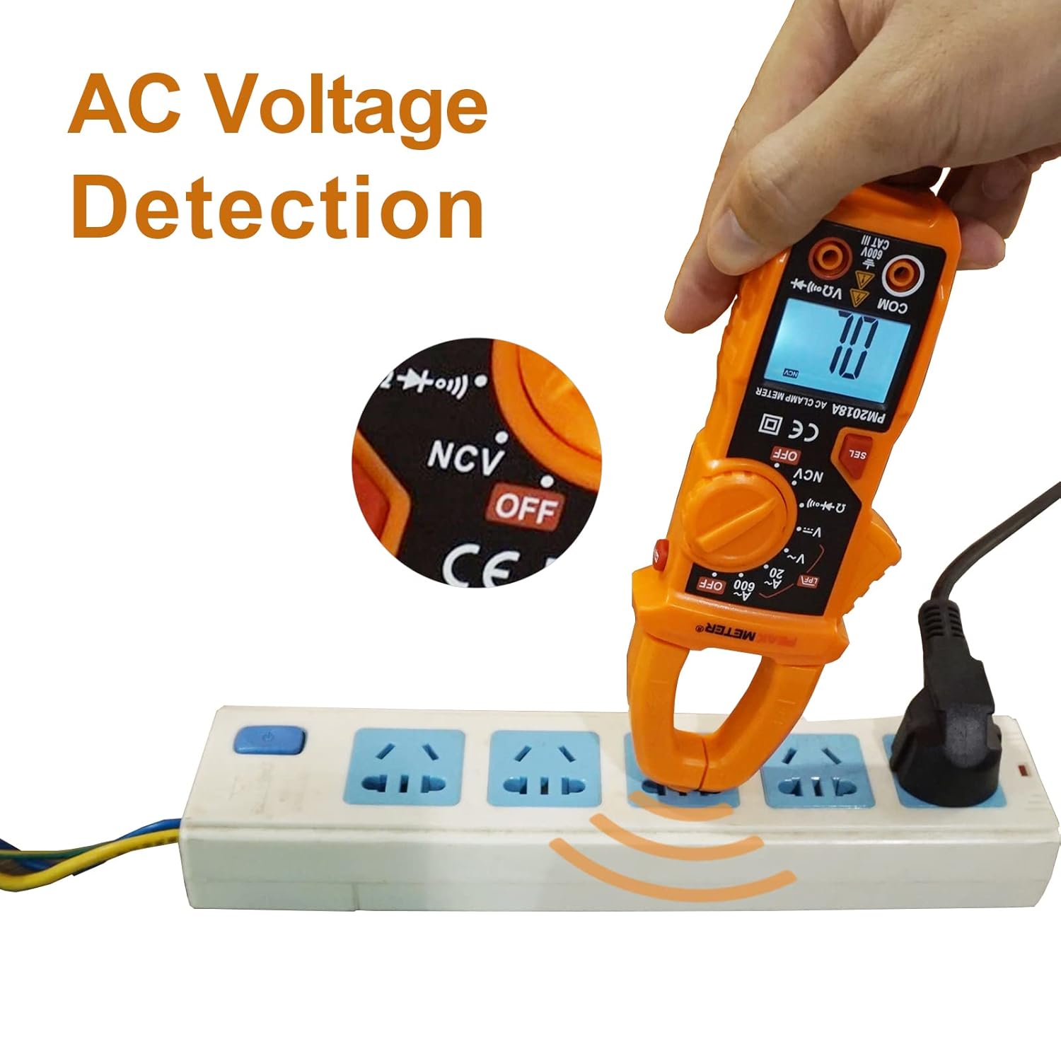 Digital Clamp Meter Auto-Ranging Multimeter Amp Voltage Tester Measure AC Current 600 A, AC/DC Voltage, Resistance, NCV, LPF, Diodes, Continuity and Backlight for Electricians