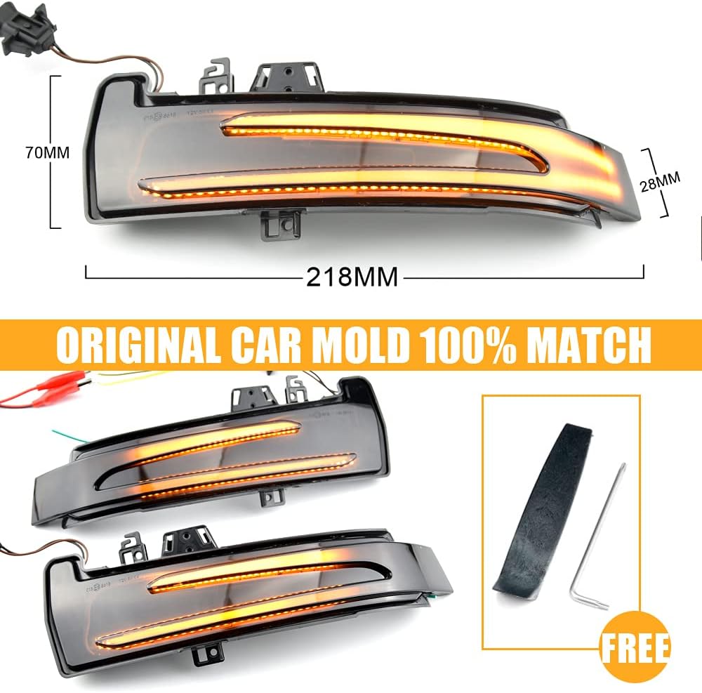 2pcs Dynamic Sequential Blink Compatible with Be-nz W204 CLA A B C E S GLA GLK CLS Class W176 W212 LED Side Mirror Turn Signal Light Assembly