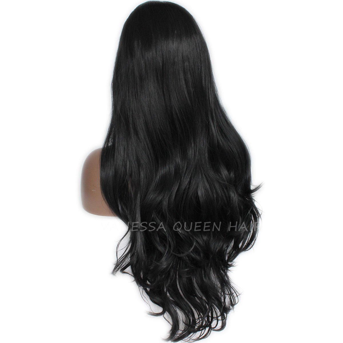 Maycaur Long Black Hair Big Wavy Synthetic Lace Front Wigs Heat Resistant Hair Wigs for Black Women