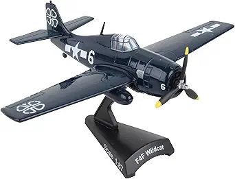 Daron Postage Stamp PS5351-3 F4F Wildcat USN USS Petrof Bat #6 1/87 Scale Diecast Display Model with Stand