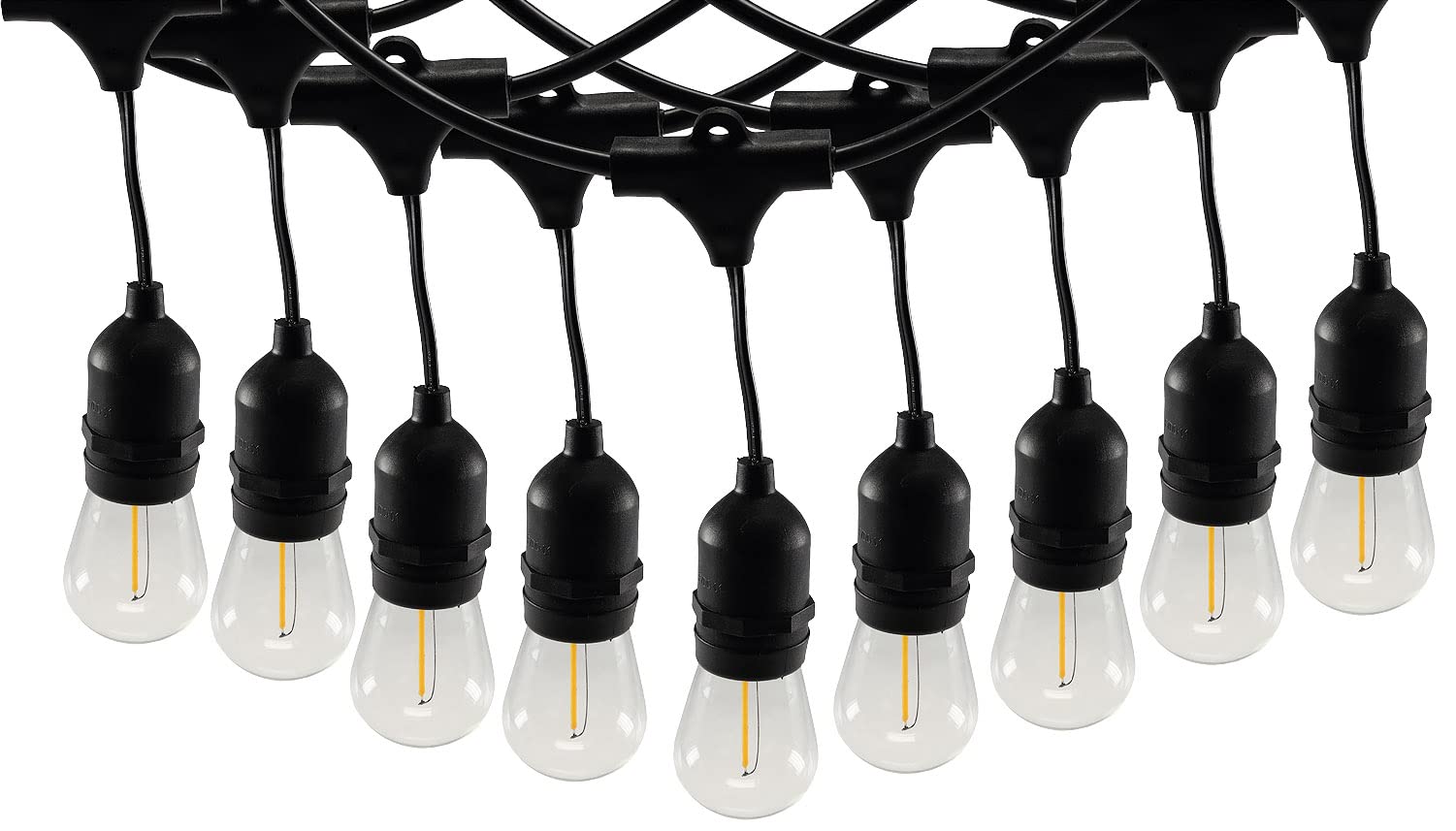 Cadena de Luces Guirnalda Bombillas para Cervecería al Aire Libre ''CT-BGL 10Solar'', Bombillas Terraza, Longitud 2 + 4 m