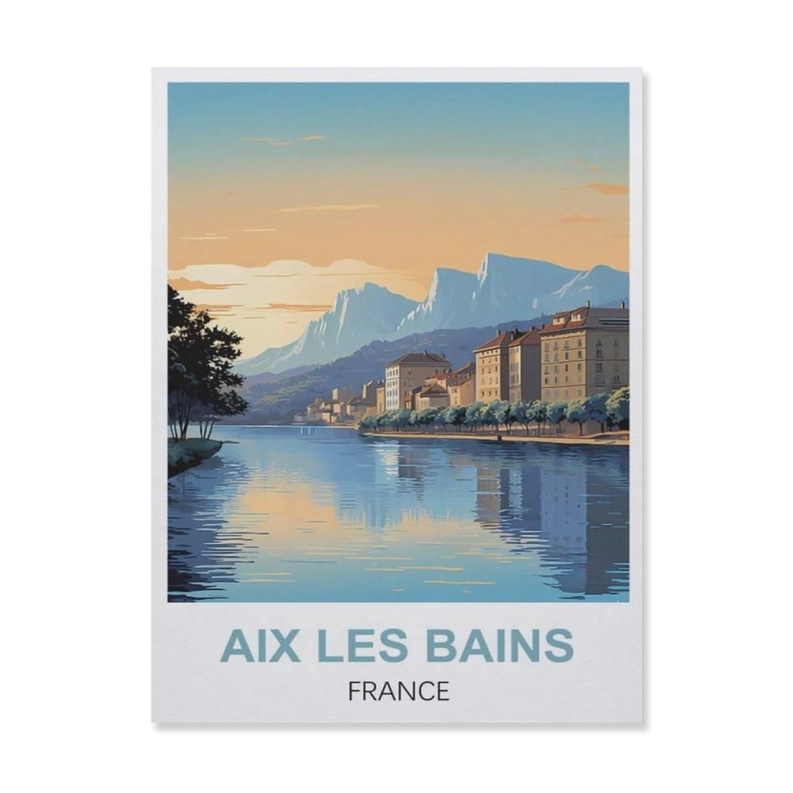 Funny Bathroom Wall Decor Signs，Aix Les Bains France(20x30cm）