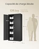 SONGMICS Meuble de Rangement Bureau, en Acier, 5 Niveaux, Serrure - 3