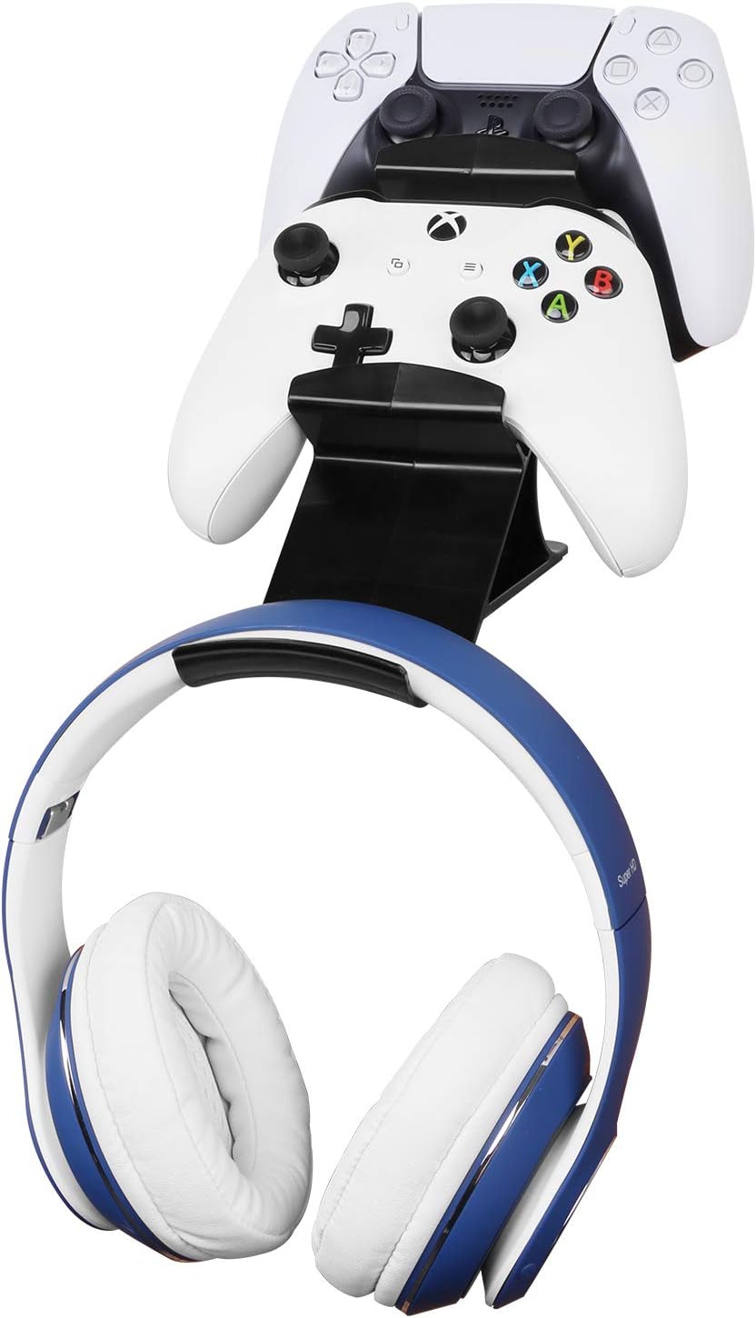 Game Controller Desk Hanger Stand Mount Holder (2 Pack) for Xbox ONE Switch PS4 PS5 Xbox Series X|S STEAM PC Nintendo, Strong Adhesive Holder for Universal Gamepad