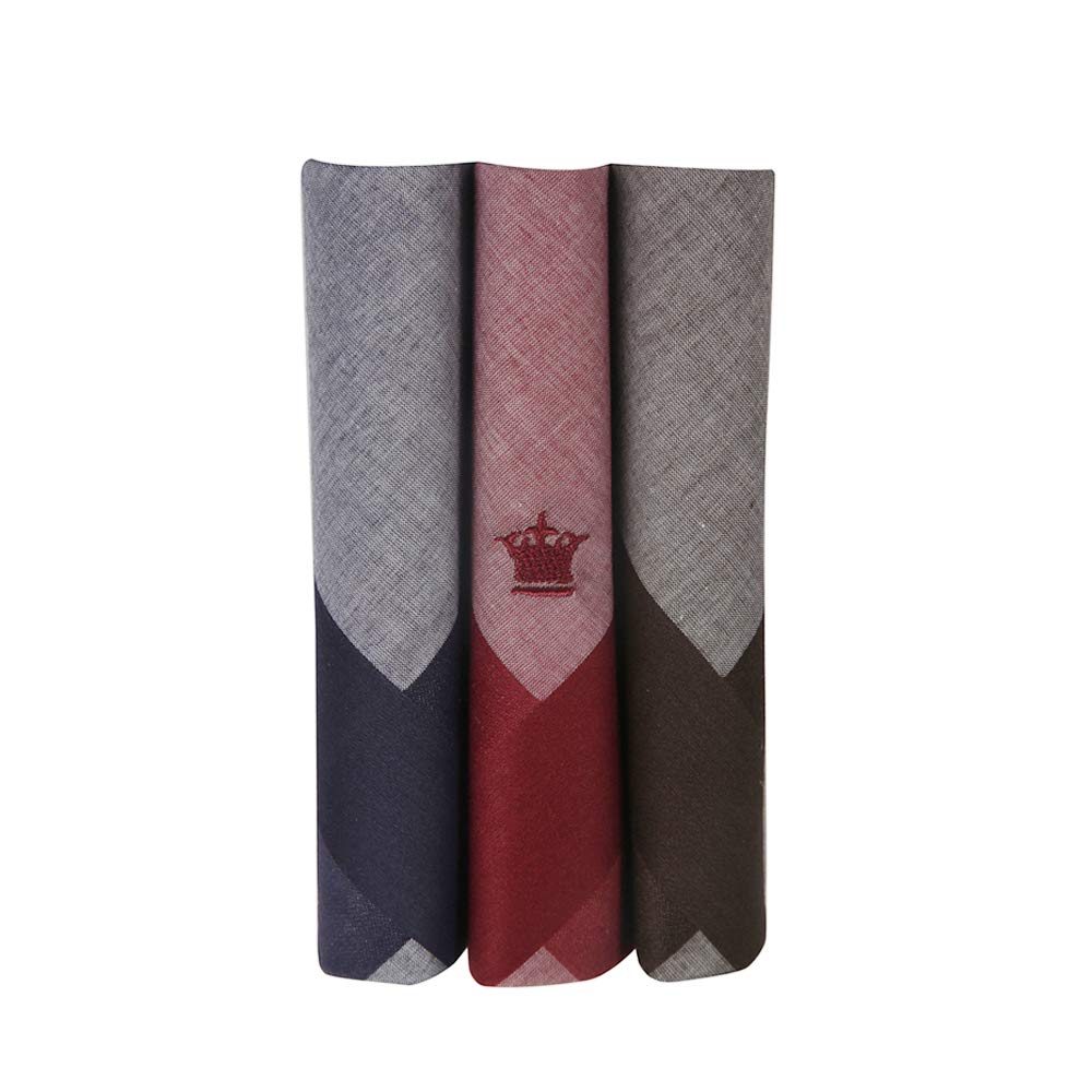 Louis Philippe Men's Cotton Dark Color Handkerchief with brand Logo Pack of 3 (Blue, Maroon and Brown) - Review, Price and Buying Guide