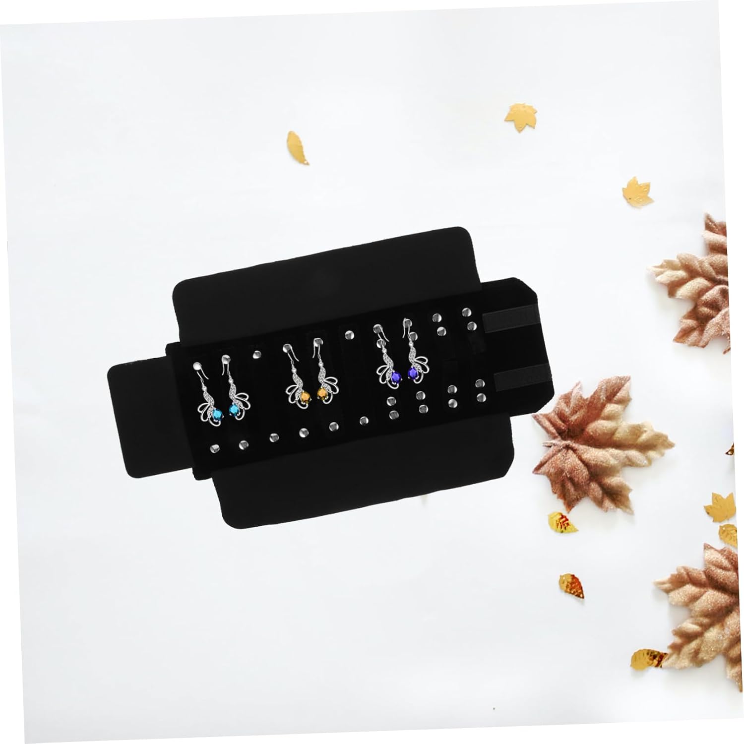 PRETYZOOM Travel Jewelry Roll Organizer Bag Multi-functional Jewelry Display Pouch for Earrings Necklaces and Bracelets for Women The Case