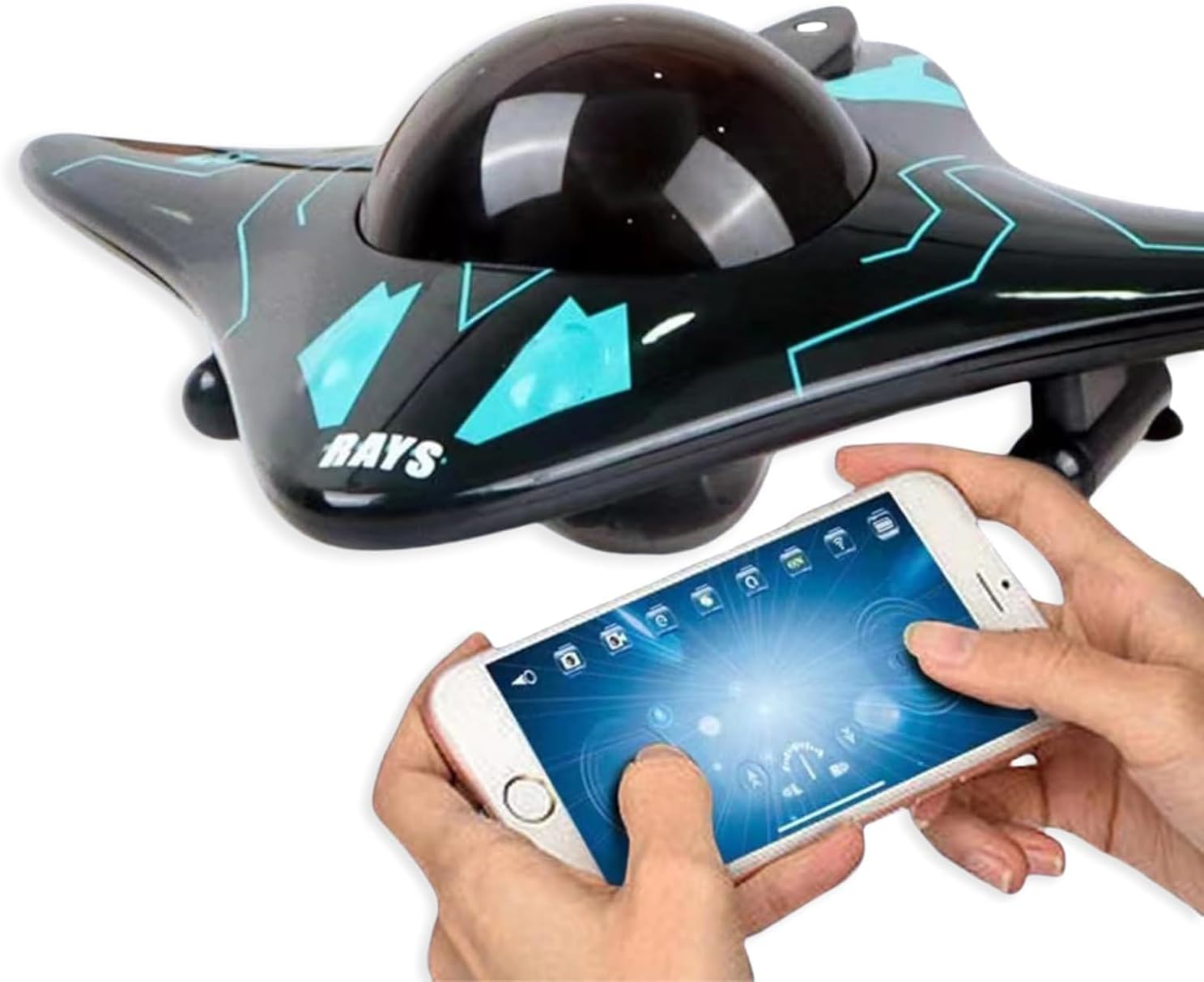 - App Controlled RC UFO Drone Toy with LED Lights – Smart Flying Saucer Helicopter for Kids & Beginners