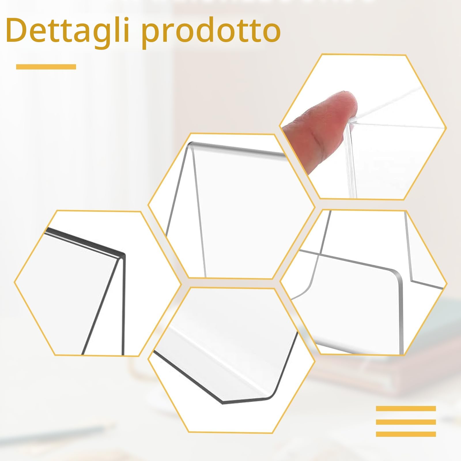 8 PCS Supporto per libro in acrilico trasparente, 7.5*10.5cm Espositore, Tavolo porta libro, Album di foto e Porta brochure