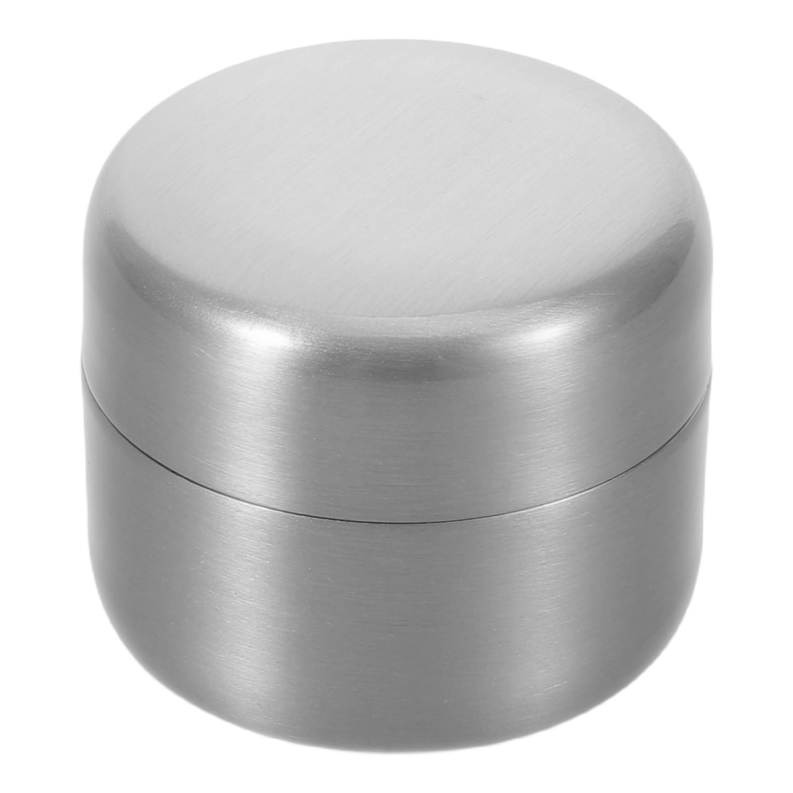 Runde Reise Pillendose aus Edelstahl, Silber, Kleiner