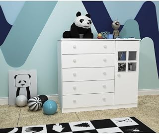 Cômoda 1 Porta 5 Gavetas Capricho Tcil Móveis Neve