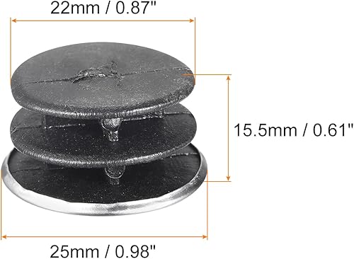 Miniatura 2 de HARFINGTON Tapa de extremo de poste, 10 piezas de 0.984in (1 pulgada), tapa de poste de cerca, cabeza de acero, cubierta de tubo redondo, tapón de