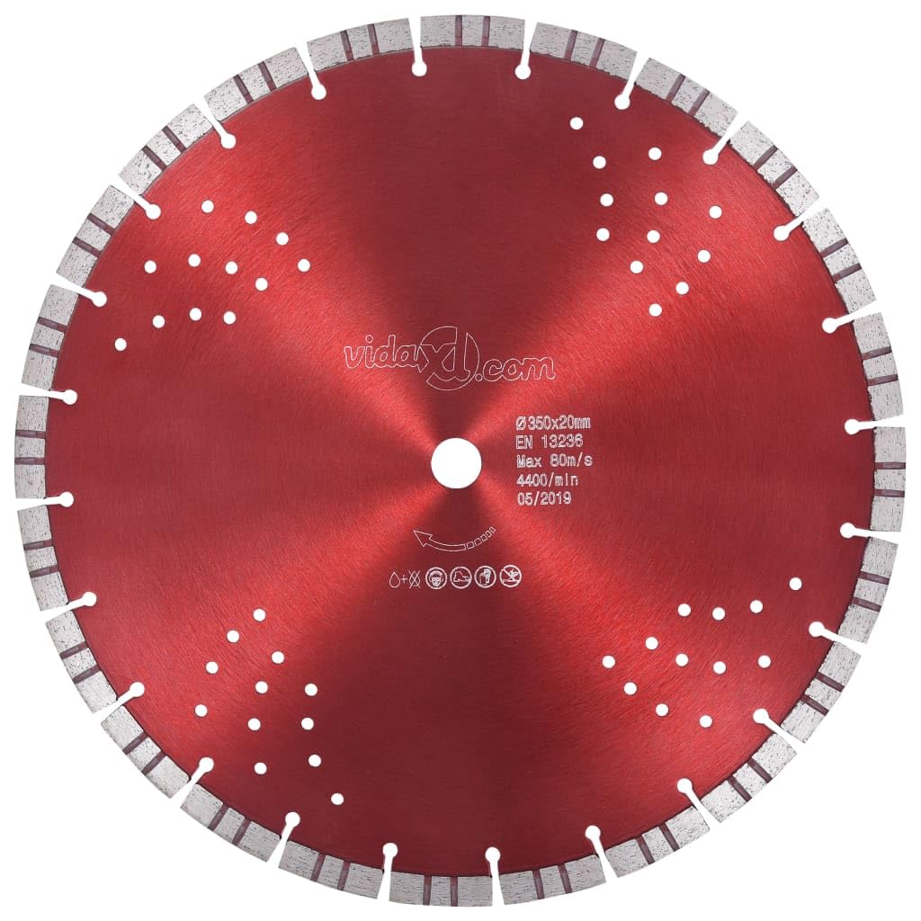 Disco de corte de diamante de 350 mm con orificio de 20 mm para amoladora angular, hoja de sierra de hormigón para granito, ladrillo, hormigón, corte seco y húmedo