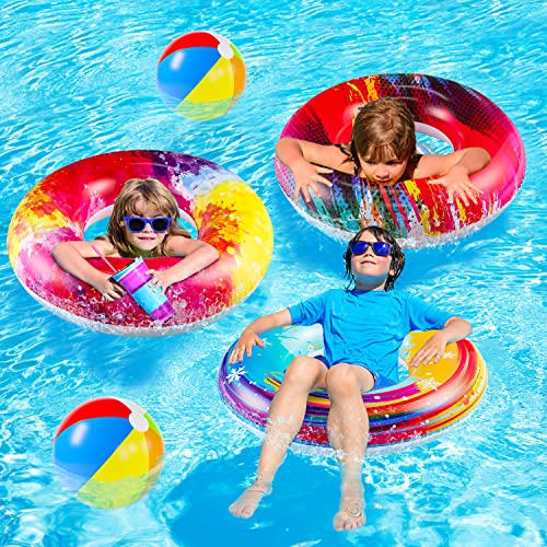 6Pcs Big Pool Floats Tubes-Parentswell Pool Floats, Inflatable Pool Float Swimming Rings, Pool Floaties Party Toys For Kids Adults Toddlers #TOP2