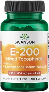 Swanson Vitamin E Tocopherols 200 Iu 134 Milligrams 100 Sgels