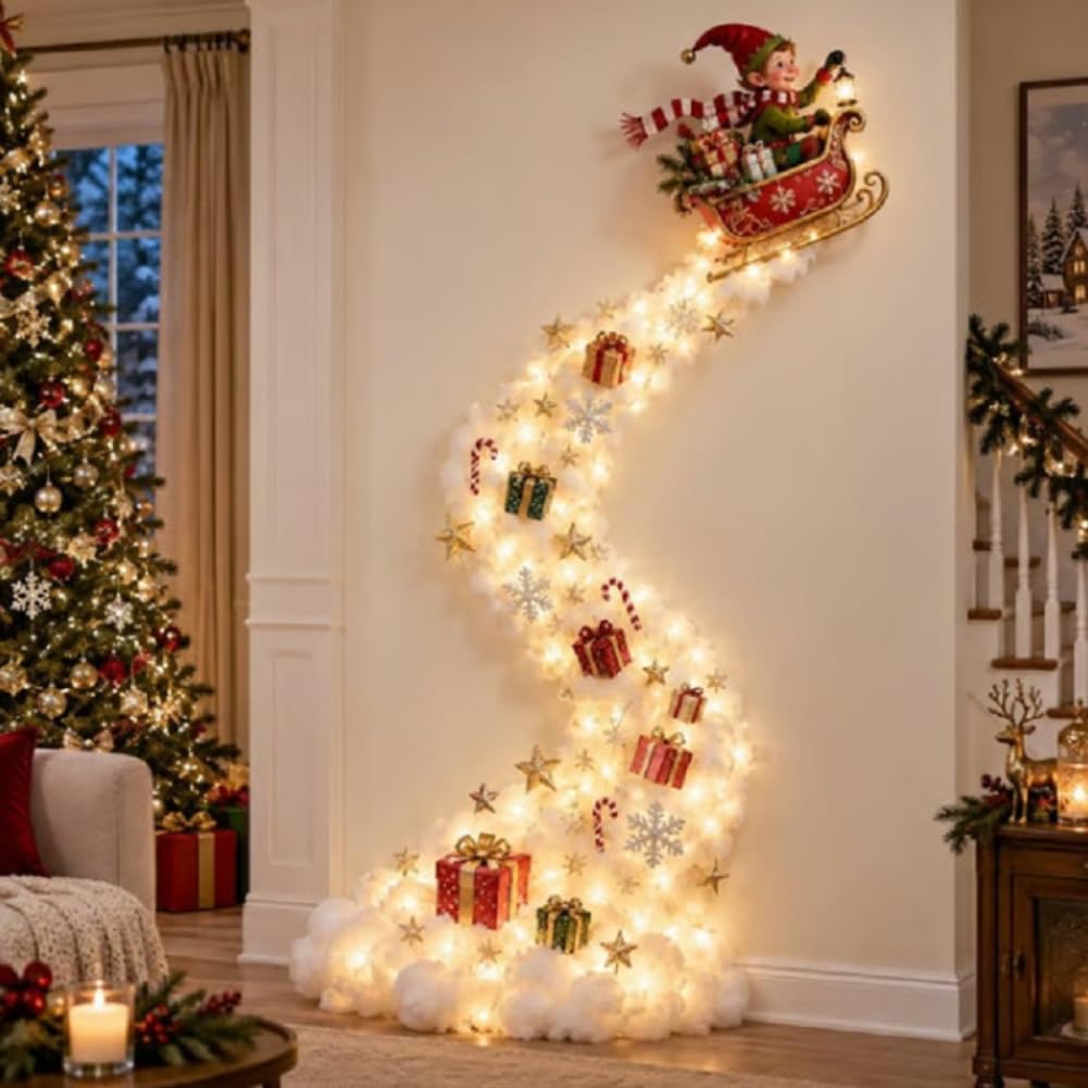 LED Christmas Lights Magic Wall Decor, Magical Winter Living Room Decor, I