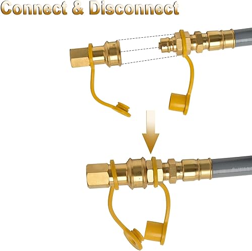 Miniatura 3 de Manguera de gas natural de 24 pies, 34 pulgadas, kit de conversión de gas natural de 34 pulgadas, manguera de parrilla de gas con conexión rápida,
