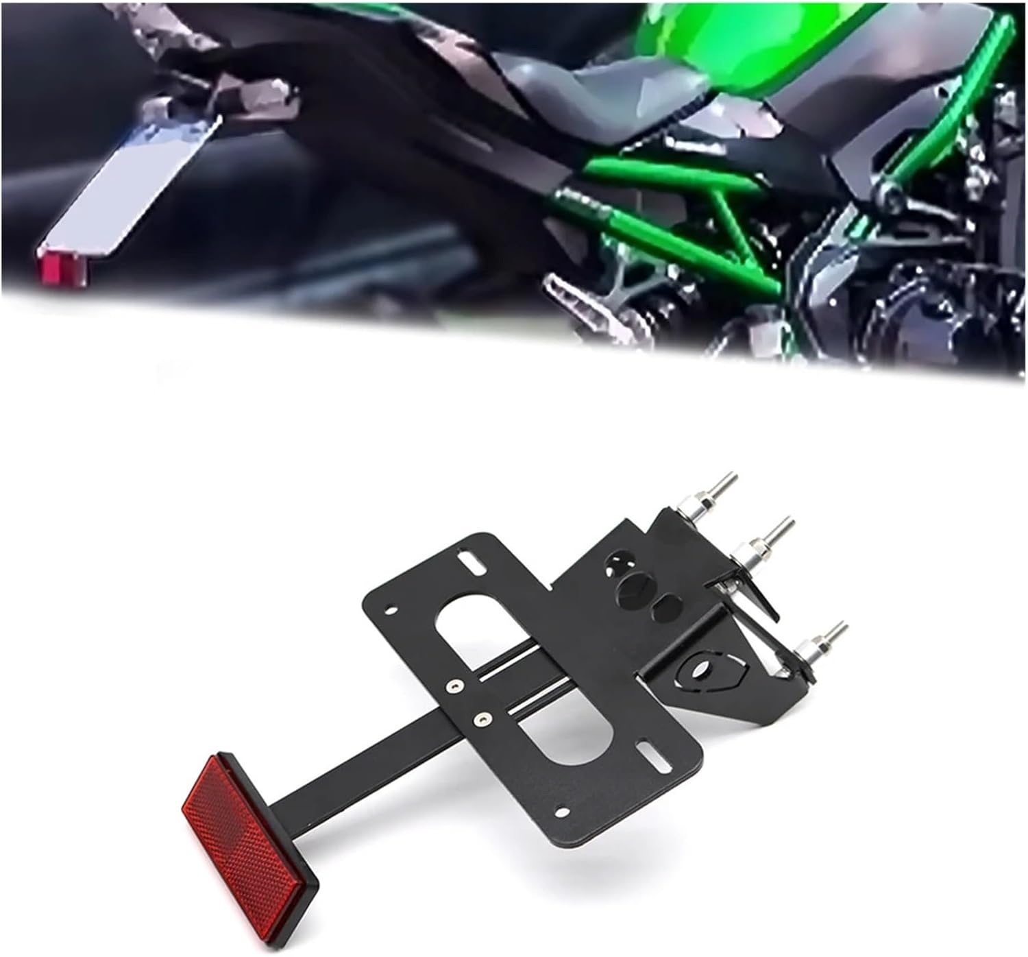 Compatible with Kawasaki Z900 2017-2023 2024 2025 ZH2 2020-2024 Rear Tail Tidy Number License Plate Holder Motorcycle Fender Eliminator Kit(Without Reflector)