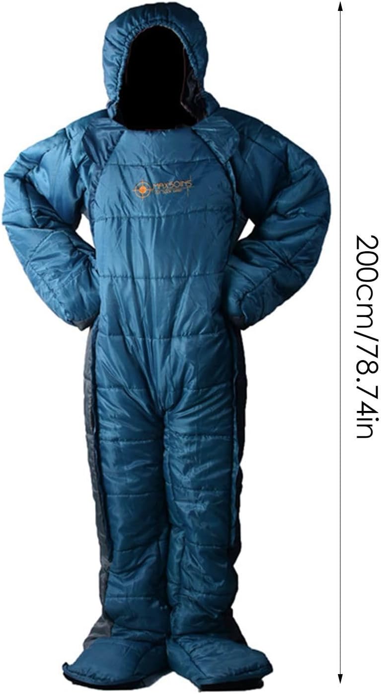 Windproof Temporary Rest Bag - Waterproof Wearable Sleeping Bag, -5? to 5? Cotton Camping Sleeping Bag, Human Shaped Sleeping Bag with Insulation, Sleeping Bags for Adults Cold Protection Outdoor