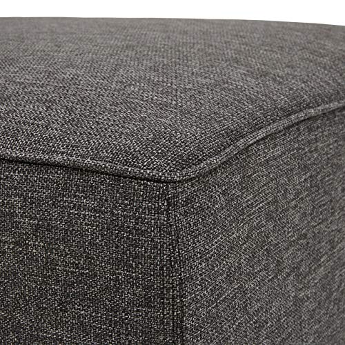 Amazon Brand – Rivet Audrey Modern Ottoman, 39.4"W, Caviar #TOP2