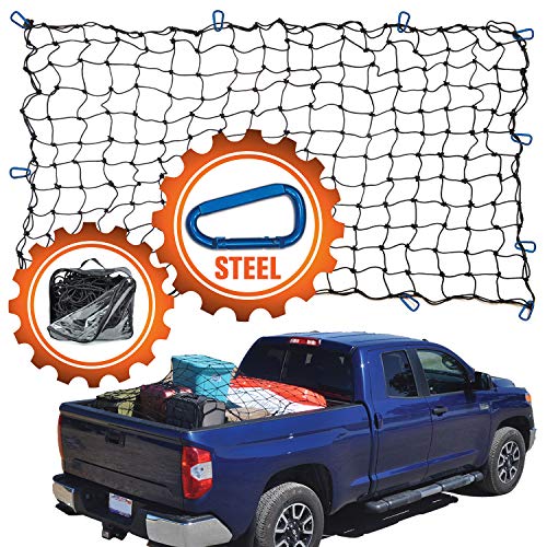 4'x6' Super Duty Truck Cargo Net for Pickup Truck Bed Stretches to 8'x12