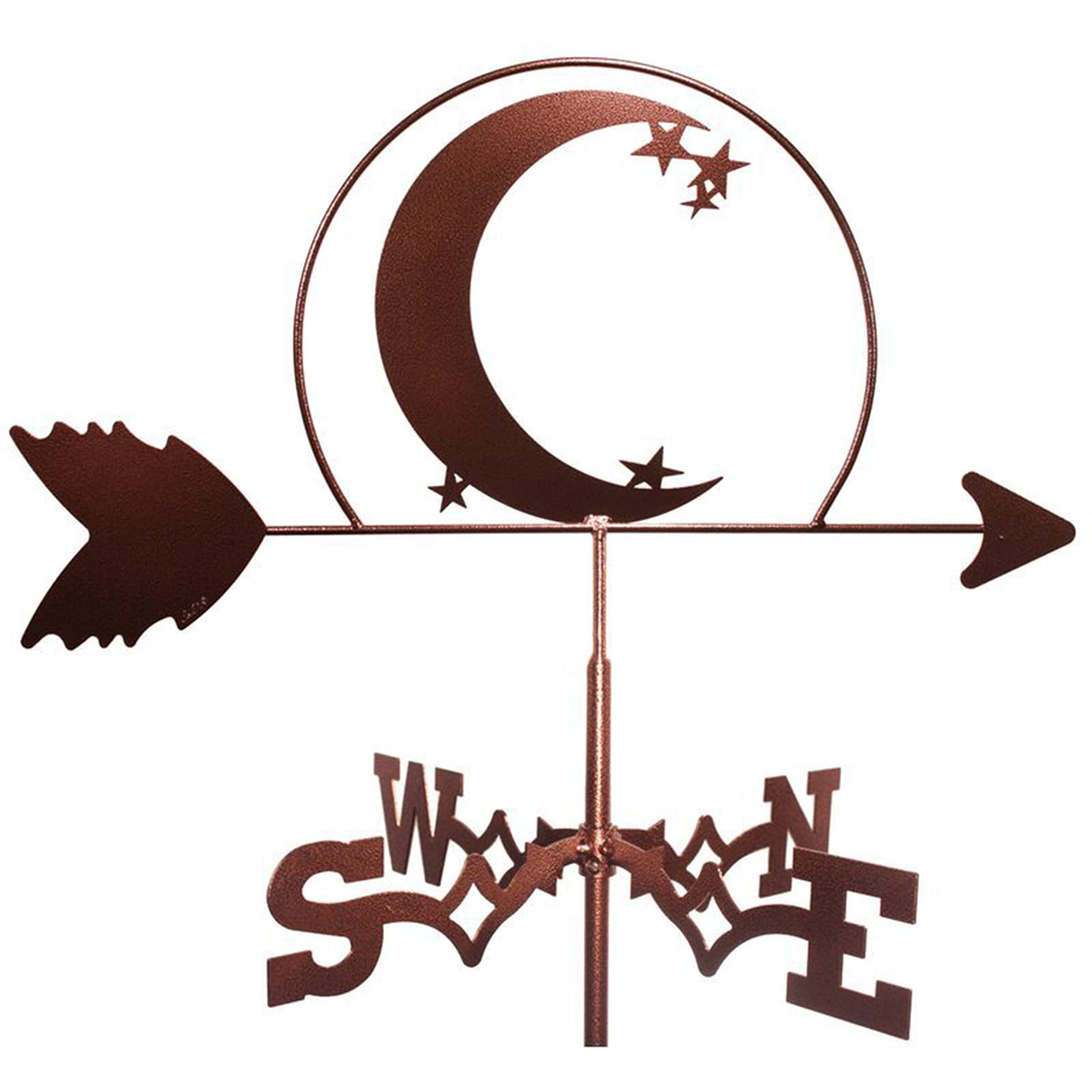 WIQUYBML Weather Vanes Wind Vane Direction Indicator Weathercock Stainless Steel with Anti-Rust Coating for Outdoor Garden/Moon/35 * 50Cm
