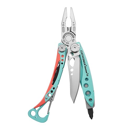 LEATHERMAN, Skeletool CX, 7-in-1 Lightweight, Minimalist Multi-Tool for Everyday Carry (EDC), Home, Garden & Outdoors, Paradise Blue