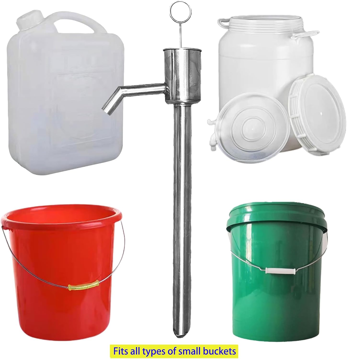 [Eiohuro] Manual Fuel Pool Sump Pump Oil Extractor Tools Stainless Steel Hand Small Portable Water Oil Pumps for Water/Diesel/Wine/Olive Oil/Edible